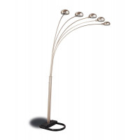 Coaster Furniture 1243 5-light Floor Lamp with Curvy Dome Shades Chrome and Black